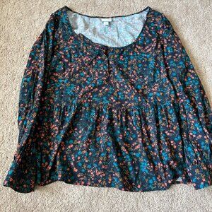 Ava and Viv Fall Floral Top Plus Size